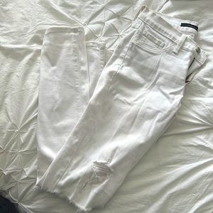 Flying Monkey distressed white jeans